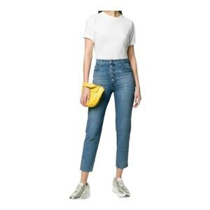 J BRAND Heather Hi Rise Slim Straight Cropped  Denim Jeans Electric Dream US 30